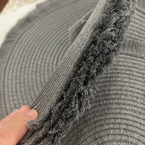 8- Charcoal gray fringe 15” placemats new with tags - Picture 3 of 4